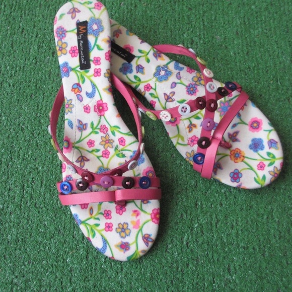 M BY MORENATOM 9B Flip Flops SLINGBACKS PINK women - Picture 1 of 8